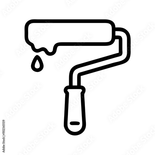 Paint roller icon for construction and painting tasks