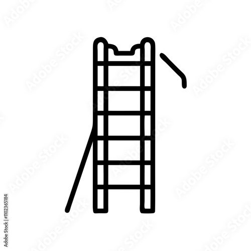 Roof ladder icon for construction and roofing tasks