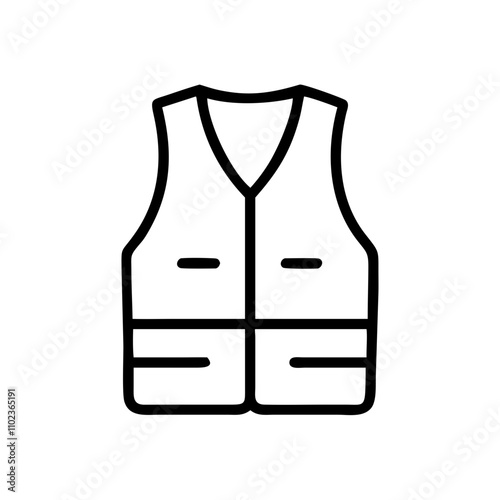 Safety vest icon for worker visibility and protection