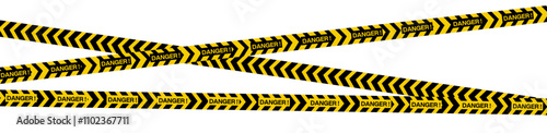 Warning Caution Sign with Black and Yellow Stripes - Seamless Design with Included Brushes