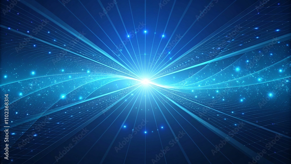 Naklejka premium Serene Blue Landscape with Whimsical Elements Generative AI