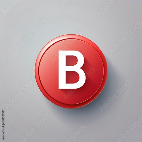 letter B red icon logo design for Adobe Stock UI UX button