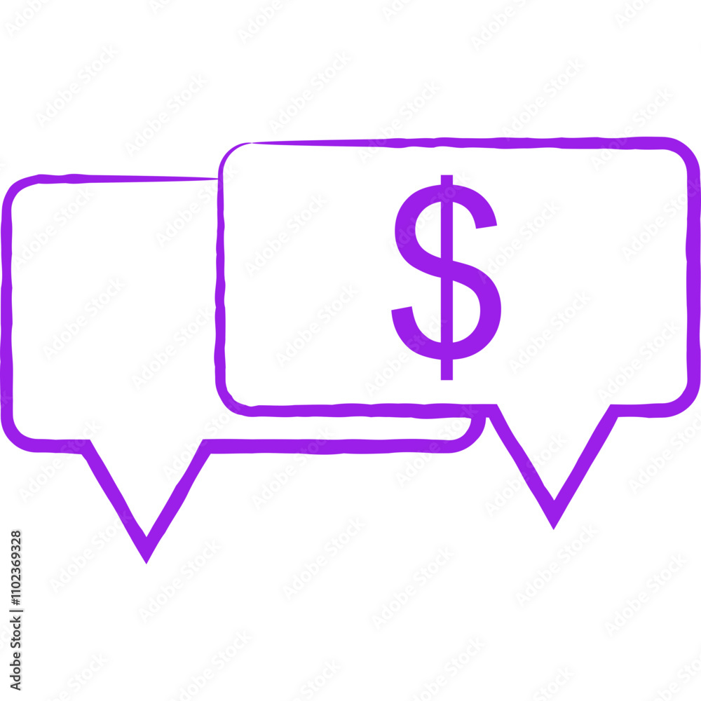 Dollar messages single illustration vector icon Dollar messages single illustration vector icon