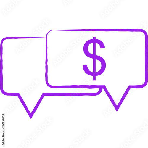 Dollar messages single illustration vector icon