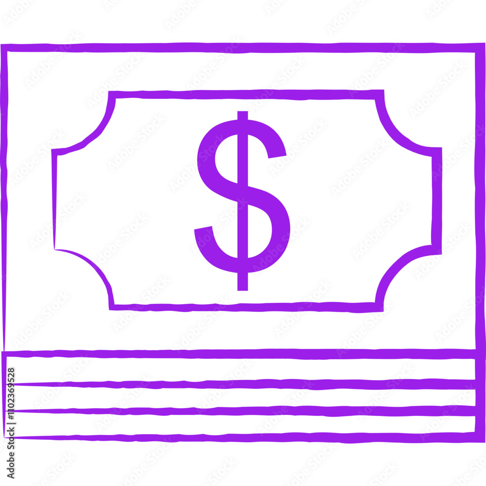 Cash single illustration vector icon