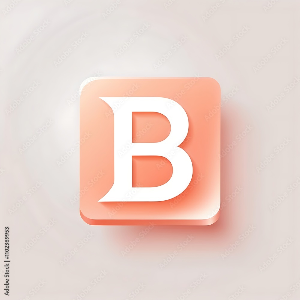 elegant peach letter B icon logo for Adobe Stock UI UX button elegant peach letter B icon logo for Adobe Stock UI UX button