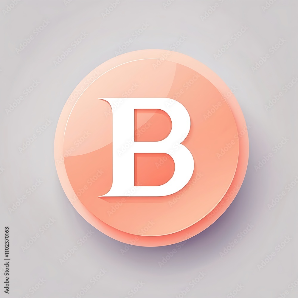 elegant peach letter B icon logo for Adobe Stock UI UX button elegant peach letter B icon logo for Adobe Stock UI UX button