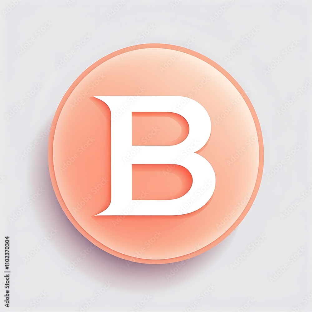 elegant peach letter B icon logo for Adobe Stock UI UX button elegant peach letter B icon logo for Adobe Stock UI UX button