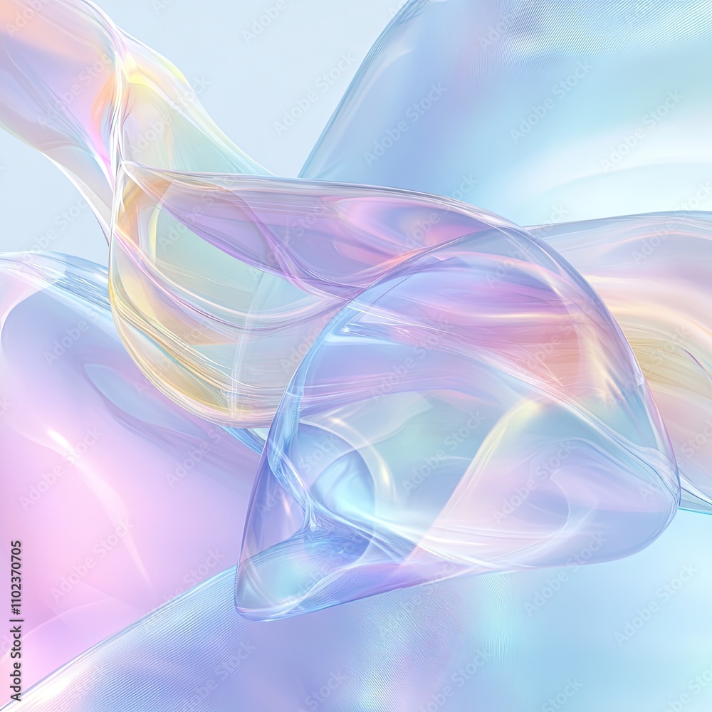 Naklejka premium An abstract composition of flowing pastel colors, creating an ethereal and dreamy atmosphere.