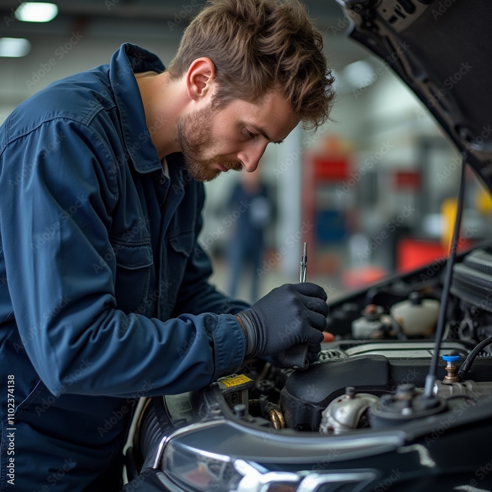 mechanic working on car mechanic working on car