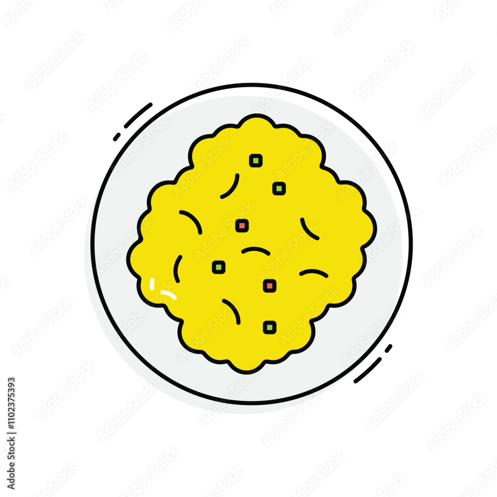 Scrambled eggs vector icon