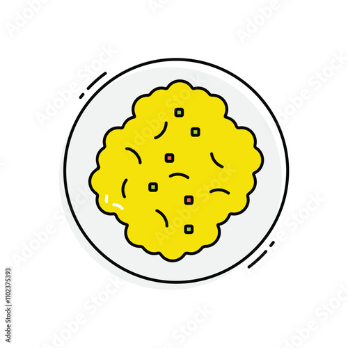 Scrambled eggs vector icon