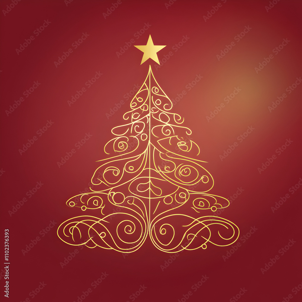 Elegant Golden Christmas Tree Elegant Golden Christmas Tree