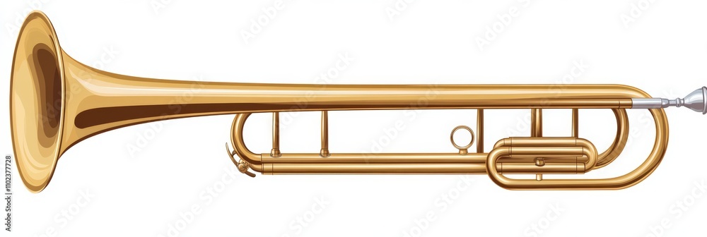 Obraz premium Trombone Ensemble Harmony. Classic Brass Instrument for Concert Band Entertainment