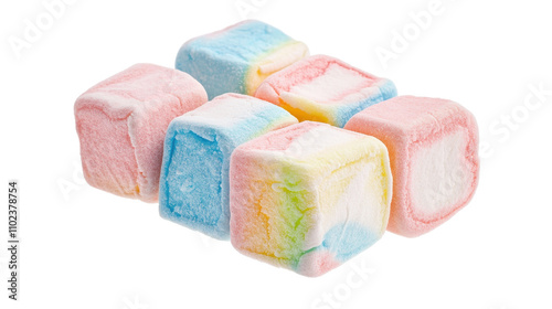 Colorful marshmallows in a delightful arrangement. transparent background
