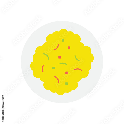 Scrambled eggs vector icon