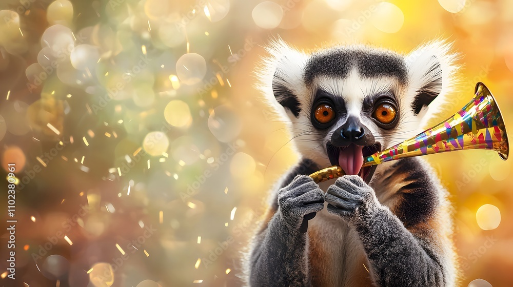 A cute, ring-tailed lemur catta with expressive eyes sits on a tree branch in Madagascar A cute, ring-tailed lemur catta with expressive eyes sits on a tree branch in Madagascar