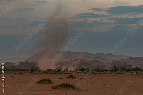 Landscape and evening vibe of Tabuk Saudi Arabia photo