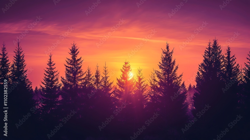 A stunning sunset casting warm golden hues through the trees in a peaceful forest, creating a tranquil evening scene.
A stunning sunset casting warm golden hues through the trees in a peaceful forest, creating a tranquil evening scene.