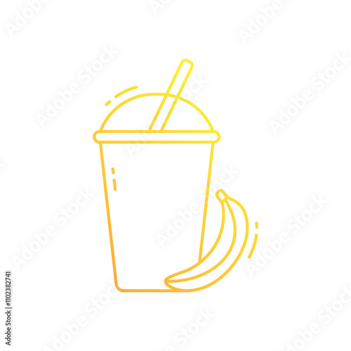 Banana smoothie vector icon