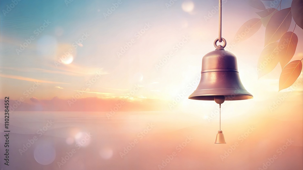 Obraz premium Minimalist Abstract Pastel Color Bell Composition with Singular Focus and Clean Aesthetic for Poster and Graphic Design Projects