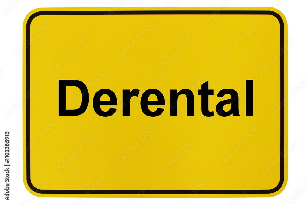 Illustration eines Ortsschildes der Gemeinde Derental in Niedersachsen Illustration eines Ortsschildes der Gemeinde Derental in Niedersachsen
