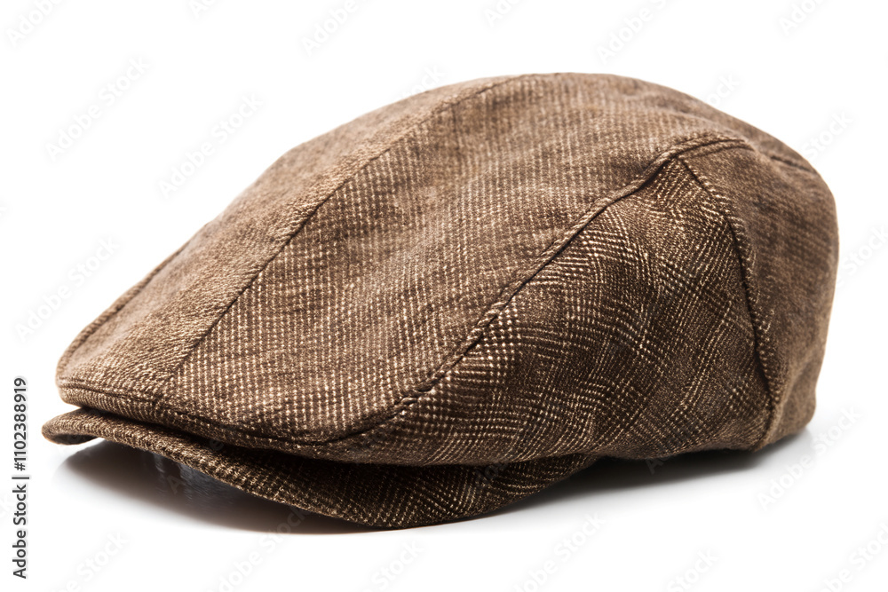 Classic Brown Flat Cap - Timeless Men’s Fashion Accessory Stock Image. Timeless Headwear for Men - Durable & Stylish Newsboy Hat isolated on white background Classic Brown Flat Cap - Timeless Men’s Fashion Accessory Stock Image. Timeless Headwear for Men - Durable & Stylish Newsboy Hat isolated on white background