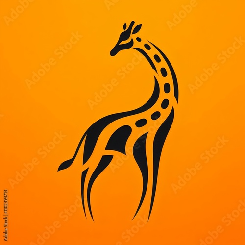 Modern Giraffe Illustration – Artificial Intelligence Inspired Minimalism photo