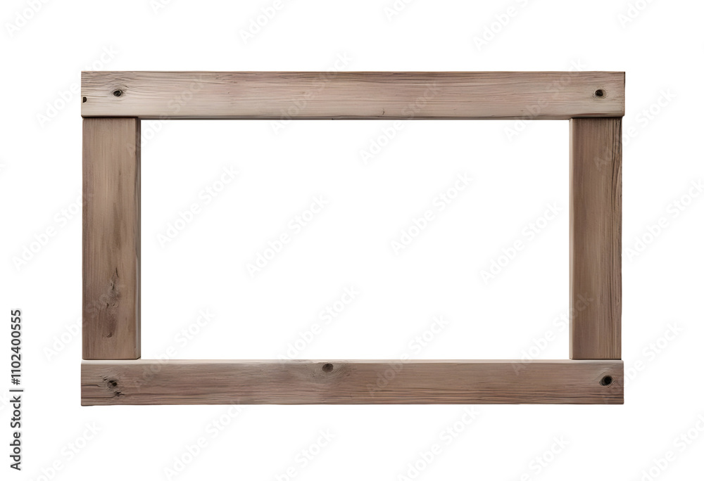 Wooden frame isolated on transparent background Wooden frame isolated on transparent background