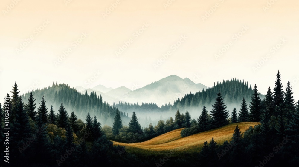 Forest Landscape Transformed Into Farmland Scene