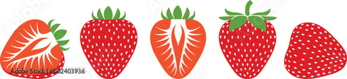 Strawberry logo. Isolated strawberry on white background