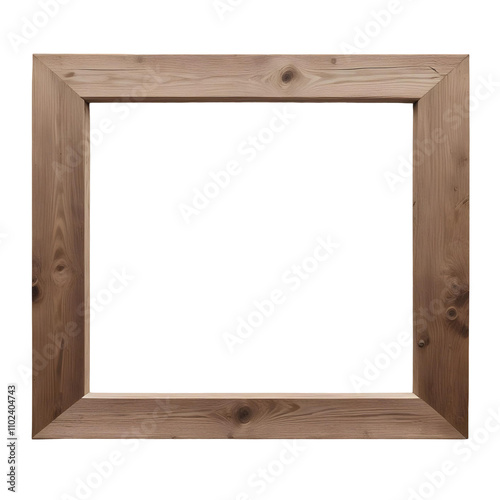 Wooden frame isolated on transparent background