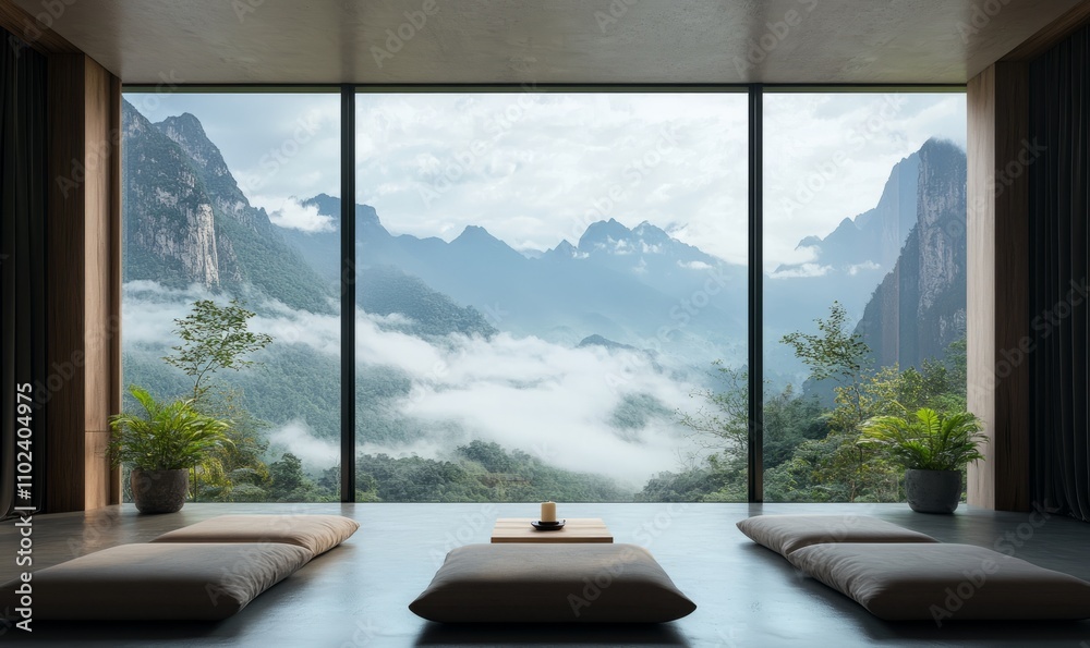 Meditation Room with Mountain View Meditation Room with Mountain View