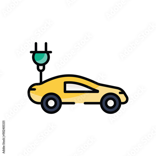 Electric car vector icon