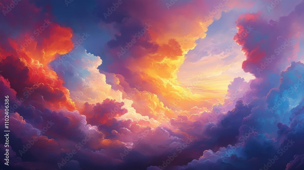 Vibrant Sunset Clouds: A Majestic Sky Display of Color and Light