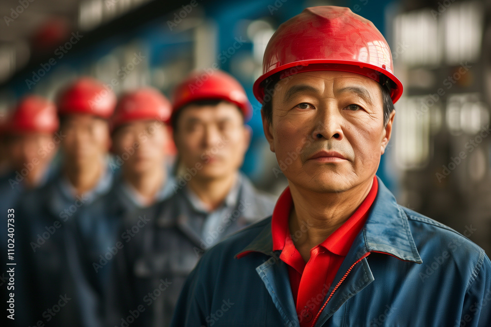 Photography of a China team of factory workers in industrial line work with a professional working environment.
Photography of a China team of factory workers in industrial line work with a professional working environment.