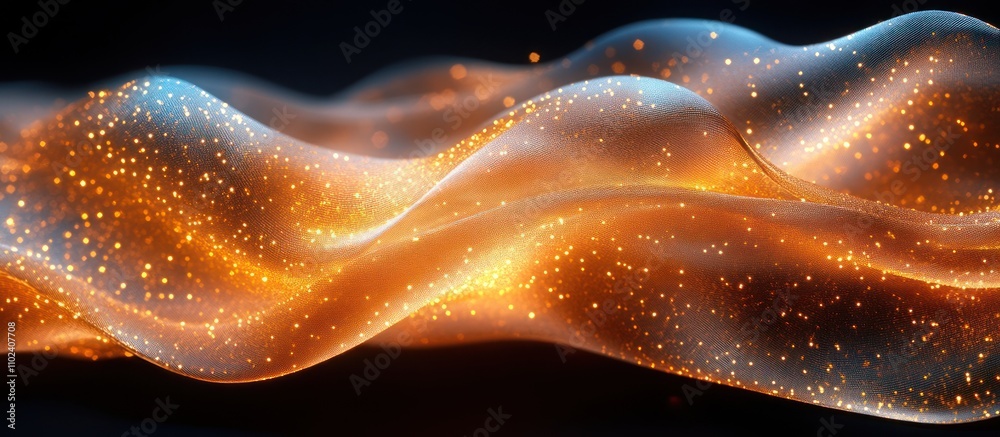 Obraz premium Abstract glowing waves with sparkle and shine.