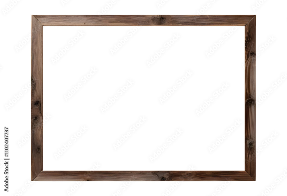 Wooden frame isolated on transparent background Wooden frame isolated on transparent background