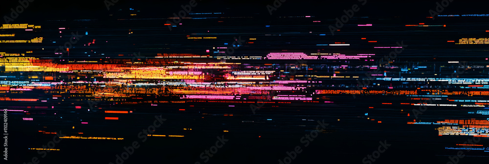 Fototapeta premium Abstract Data Stream Colorful Digital Code Flow Futuristic Technology Background