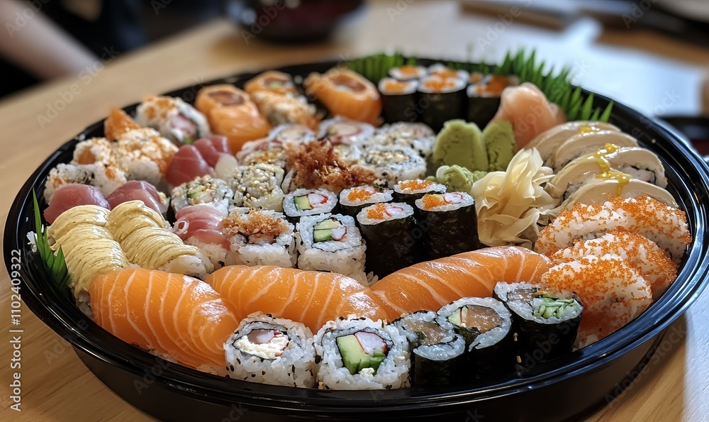 Sushi Platter with a Variety of Rolls Sushi Platter with a Variety of Rolls