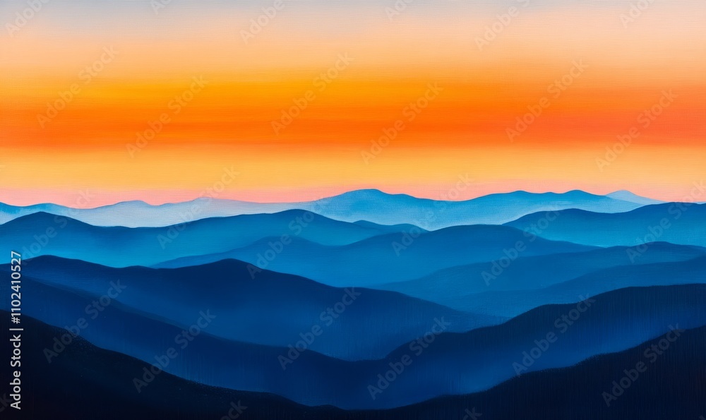 vibrant sunset over pristine mountain range the ozone layer visible as thin protective veil