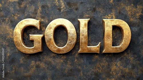 Gold Text Effect Glittering Font Style On Dark Background For Luxury Designs And Decals