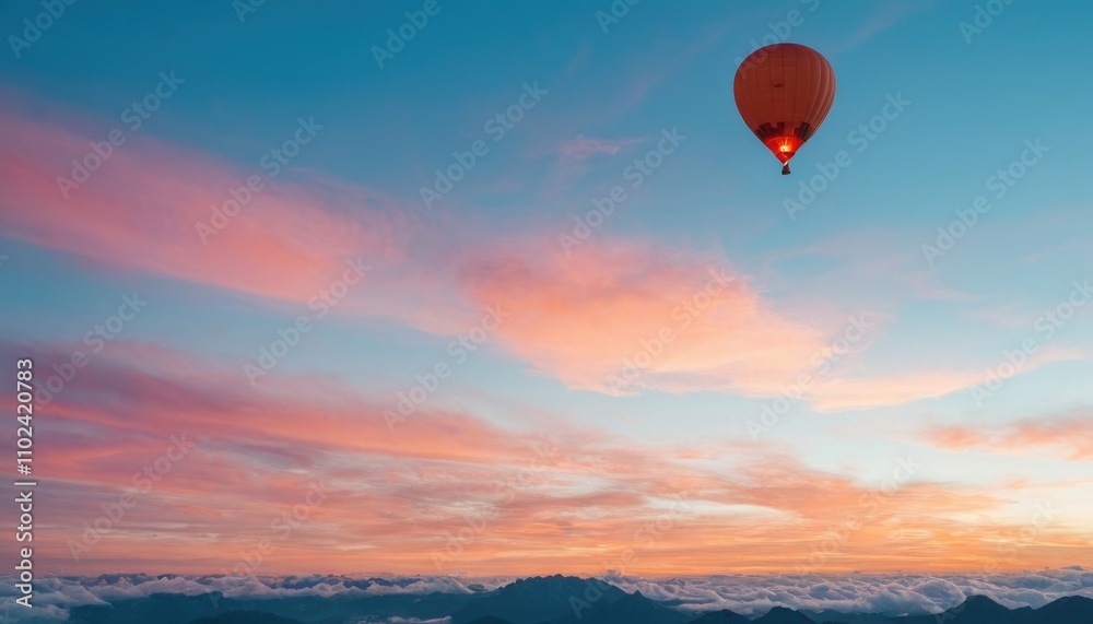 A vibrant scene of coral, orange, and turquoise balloons rising among soft clouds with a faint glow of sunrise. A vibrant scene of coral, orange, and turquoise balloons rising among soft clouds with a faint glow of sunrise.