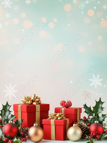 Festive Christmas gifts arranged for a joyful holiday season.