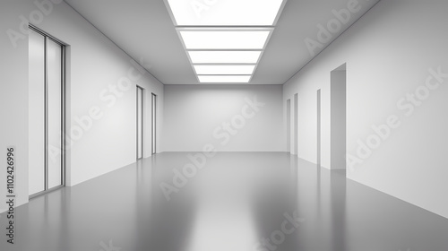 Wallpaper Mural 3d render illustration of a liminal space industrial empty room. Liminal. Illustration Torontodigital.ca