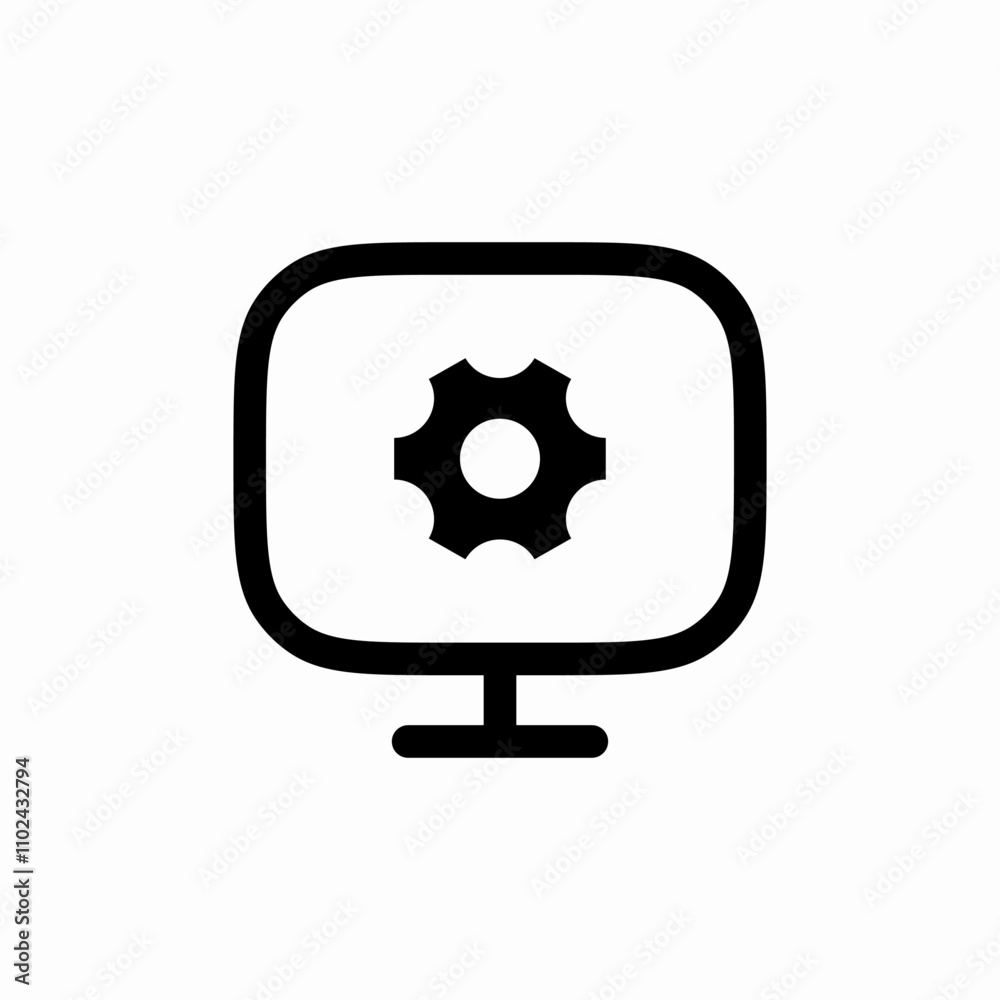 computer settings configuration icon sign vector computer settings configuration icon sign vector
