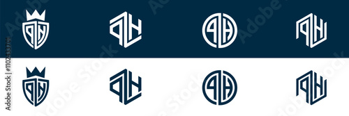 PH HP letter logo design set