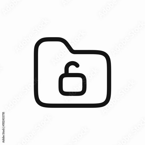 folder unlock icon sign vector