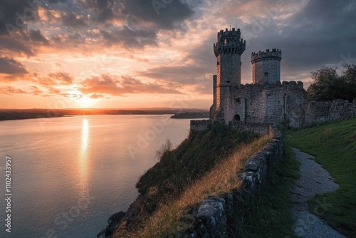 Sunset Over Blackrock Castle: A Majestic Landmark of Cork, Ireland - Ancient Architecture and Medieval Charm