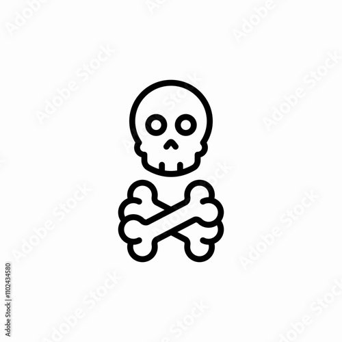 skull bones icon sign vector